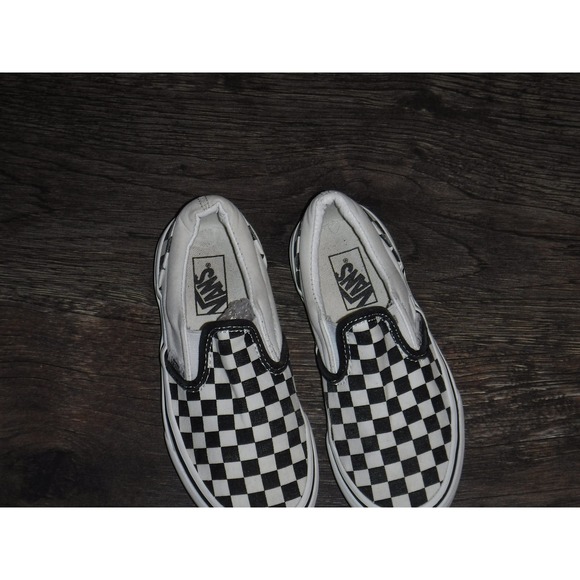 Vans Kids Classic Slip On Checkerboard Shoes Size 1 US Black White - Picture 2 of 10